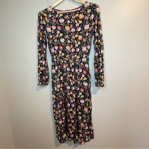 Boden Evelyn Floral Jersey Midi Dress French Navy Size 2R